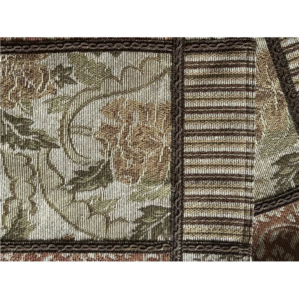 Vintage Tapestry Fall Placemats‎ Set Of 4 Beige Green and Rust Mixed Pattern EC